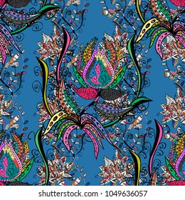 Botanical seamless pattern. Vector pattern. Organic elements. Watercolor effect.