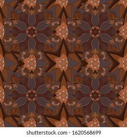 Botanical seamless pattern. Watercolor effect. Vector pattern. Organic elements.