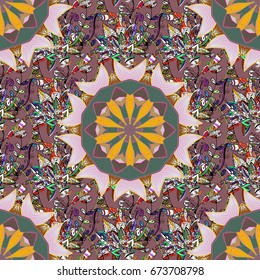 Botanical seamless pattern. Watercolor effect. Vector pattern. Organic elements.