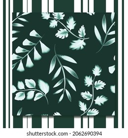 Botanical seamless tropical pattern with bright plants and leaves on delicate background. Summer hawaiian seamless pattern fashionable. Printing and textiles. tropical background