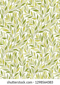 Botanical seamless vector pattern with tree branches and leaves for wallpapers, fabric or textile design