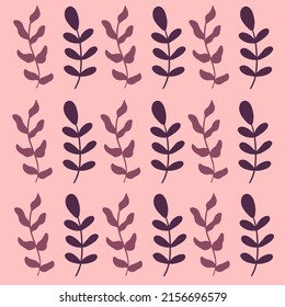 Botanical set of vector wall drawings. Floral and leafy pattern with abstract shape Vector illustration.Brown Beige white coffee leaves