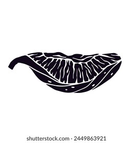 Botanical silhouette of the fig fruit.Vector graphics.