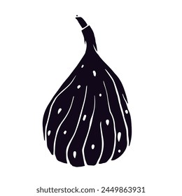 Silueta botánica de la fruta de higo.Vector gráficos.