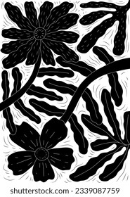 botanical silhouette hand craft wall art