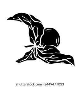 Botanical silhouette of physalis berries.Vector graphics.