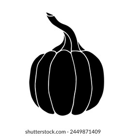 Silueta botánica, sello de calabaza. Vector gráfico.