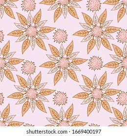 botanical star shapes seamless vector pattern