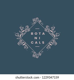 Botanical style badge design vector
