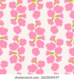 Verão botânico padrão sem costura com botões de flores. Flor floral vetor abstrato plano de fundo