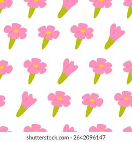 Botanical summer seamless pattern with flower buds. Floral blossom abstract vector flat background for textile, fabric design, fashion and other surfaces