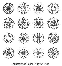 Free Free 224 Outline Simple Sunflower Clipart SVG PNG EPS DXF File