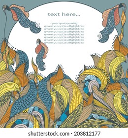 Botanical template. Vector illustration for greeting card, banner, cover etc.