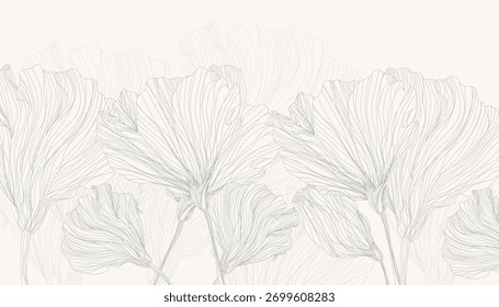 Fondo de textura botánica de flores grises y blancas
