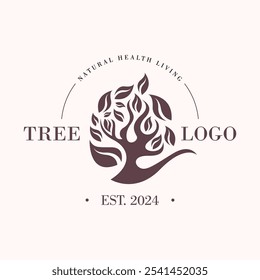 Botanical tree logo design template. Forest tree logo template