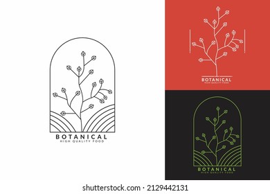 Botanical tree logo design vector template