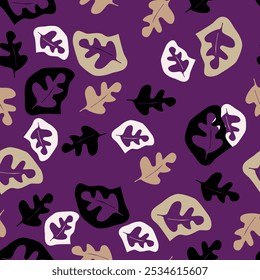 Botanical trendy seamless pattern. Flower and leaves abstract shape doodle art design for print, wallpaper, clipart, wall art for home decoration