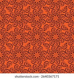 Botanical trendy seamless pattern. Flower and leaves abstract shape doodle art design for print, wallpaper, clipart, wall art for home decoration
