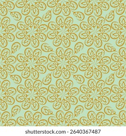 Botanical trendy seamless pattern. Flower and leaves abstract shape doodle art design for print, wallpaper, clipart, wall art for home decoration