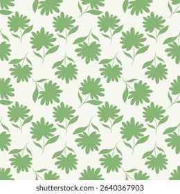 Botanical trendy seamless pattern. Flower and leaves abstract shape doodle art design for print, wallpaper, clipart, wall art for home decoration