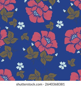 Botanical trendy seamless pattern. Flower and leaves abstract shape doodle art design for print, wallpaper, clipart, wall art for home decoration