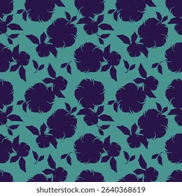 Botanical trendy seamless pattern. Flower and leaves abstract shape doodle art design for print, wallpaper, clipart, wall art for home decoration