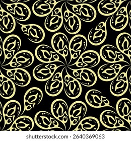 Botanical trendy seamless pattern. Flower and leaves abstract shape doodle art design for print, wallpaper, clipart, wall art for home decoration