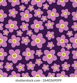 Botanical trendy seamless pattern. Flower and leaves abstract shape doodle art design for print, wallpaper, clipart, wall art for home decoration