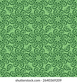 Botanical trendy seamless pattern. Flower and leaves abstract shape doodle art design for print, wallpaper, clipart, wall art for home decoration