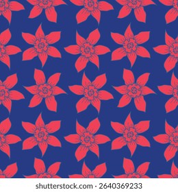 Botanical trendy seamless pattern. Flower and leaves abstract shape doodle art design for print, wallpaper, clipart, wall art for home decoration
