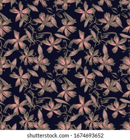 Botanical tropical Floral seamless Pattern for fashion prints, swimwear, backgrounds, websites, wallpaper, crafts