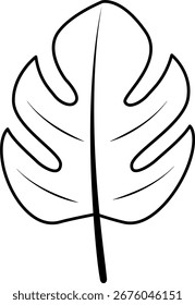 Botánico Tropical Leaf delineado a mano