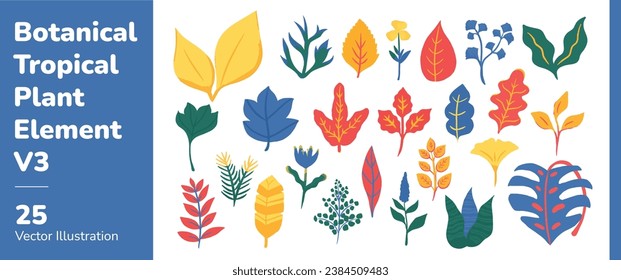 Botanical Tropical Plant and Leaf Element 3