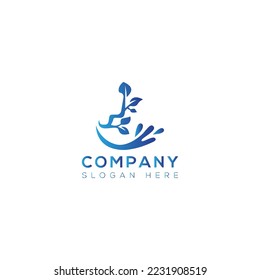 diseño botánico de logotipo de arte vectorial  