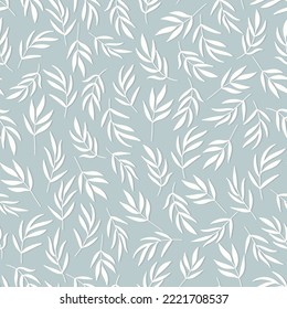 Botanical vector background. Floral seamless pattern. Leaves and branches hand drawn digital illustration. Interior textile and fashion fabric print