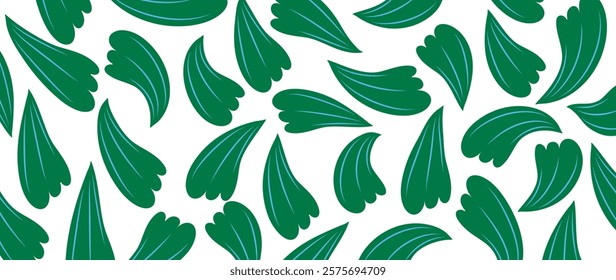 Botanical vector background with leaves.  leaves abstract shape doodle art design for print, wallpaper, clipart, wall art for home decoration.