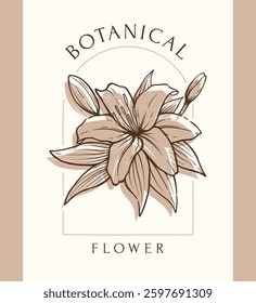 Botanical vector design isolated in pastel colour