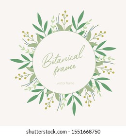 Botanical vector frame. Floral background