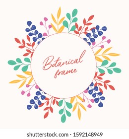 Botanical vector frame. Floral background