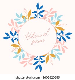 Botanical vector frame. Floral background
