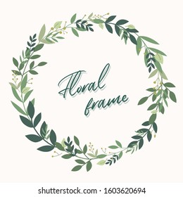 Botanical vector frame. Floral background