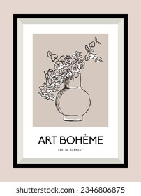 Botanical vector illustration. Art for for postcards, wall art, banner, background, branding