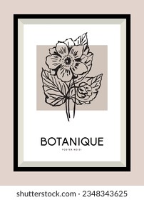 Botanical vector illustration. Art for for postcards, wall art, banner, poster design