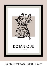 Ilustración vectorial botánica. Arte para postales, arte mural, banner, diseño de afiches