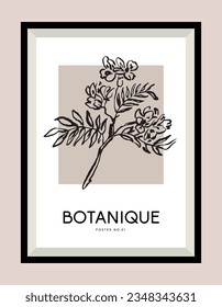 Botanical vector illustration. Art for for postcards, wall art, banner, poster design
