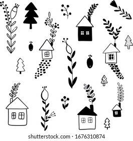 Botanical vector illustration. Graphic design elements for your logotype and identety