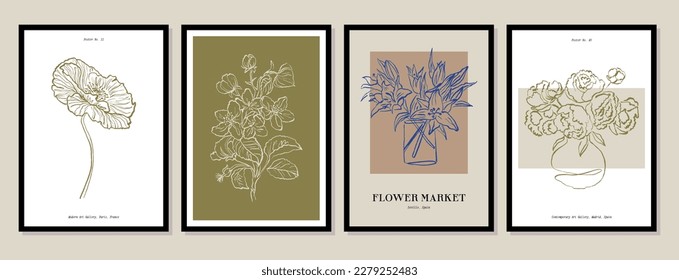 Botanical vector illustration poster collection