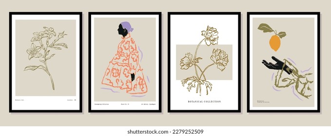 Botanical vector illustration poster collection