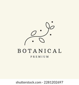 Botanical vector logo. Bio cosmetics emblem. Organic product design .