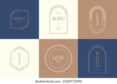 Colección de diseño del logotipo del vector botánico